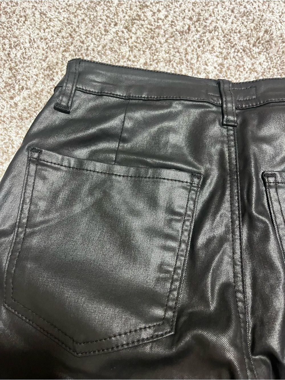 KUT From The Kloth Goldie Black Coated High Rise Super Flare Wide Leg Jeans - Picture 14 of 14